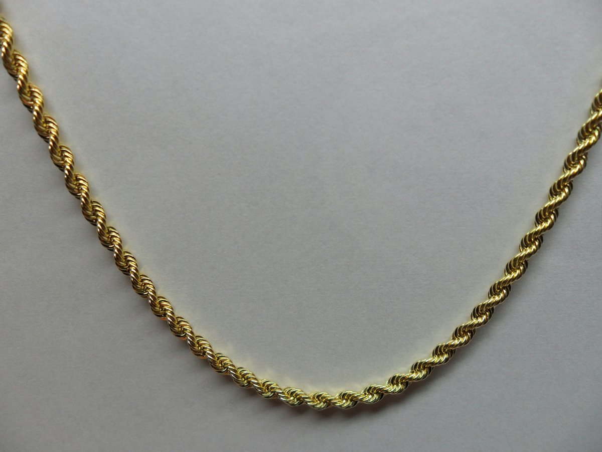 Geelgouden Koord Collier Geslepen